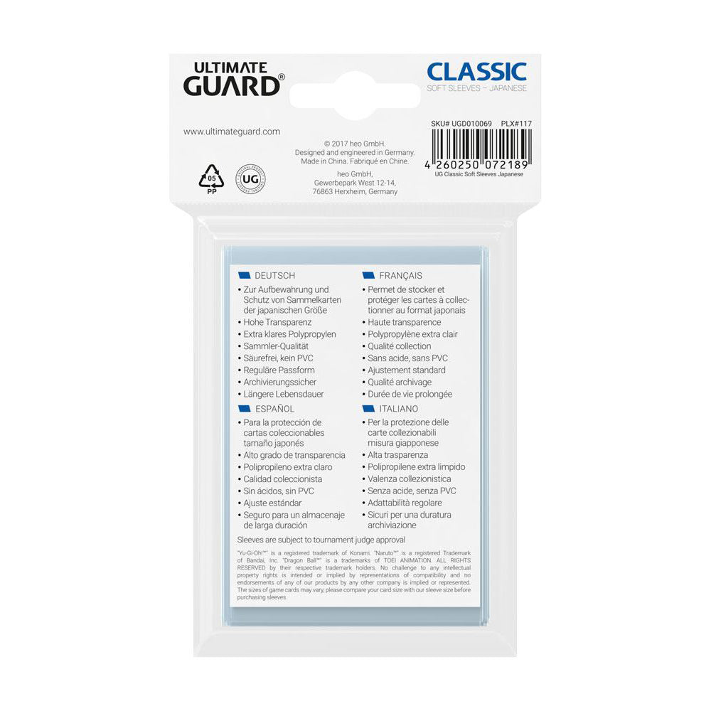 Ultimate Guard Classic Sleeves (100) - Japanese Size