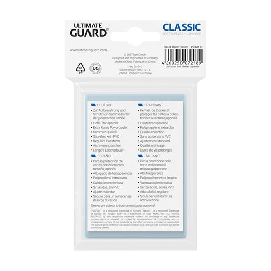 Ultimate Guard Classic Sleeves (100) - Japanese Size